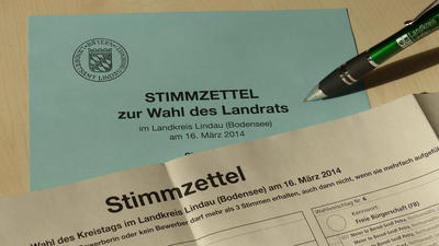 Bild vergrern: Stimmzettel zur Wahl des Landrats