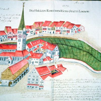 Bild vergrern: Malerei der Lindauer Insel aus dem Jahr 1575