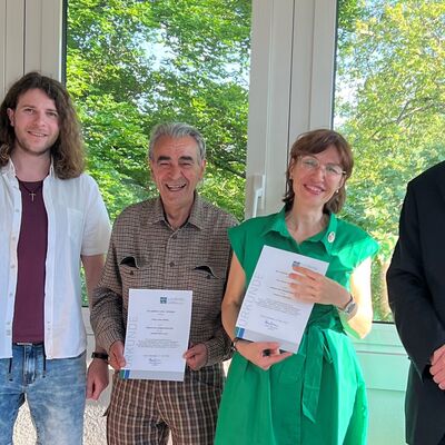 V.l.n.r.: Simon Keil, Hasan Maleky, Halyna Yanyshivska und Dr. Jörg Spennemann